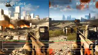 Battlefield 4 High  GTX 750 Ti vs R7 260X fps [upl. by Phelia]