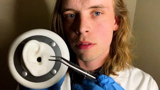 ASMR DEEP Ear Cleaning Exam with Tweezers close whispering sensitive ear to ear doctor roleplay [upl. by Retsevlys]