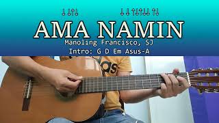 Ama Namin  Manoling Francisco SJ  Guitar Chords [upl. by Fabiolas]