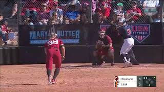 Jordy Bahl Throws Perfect Game at Mary Nutter  Oklahoma Softball [upl. by Eelloh]