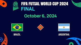 LIVESCORE  Brazil vs Argentina  FIFA Futsal World Cup 2024 [upl. by Arais]