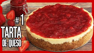 🍰 TARTA DE QUESO al Horno Casera ► Receta de CHEESECAKE de Fresas [upl. by Kamilah]