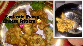 How To Make Fantastic Fried Prawn Cheese Fritters  Prawn Pakora prawns fritters seafood shorts [upl. by Heurlin890]