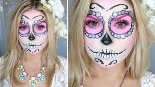 Sugar Skull Makeup Tutorial ♡ Shaaanxo [upl. by Yrahk638]