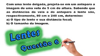 Física  Lentes Esféricas  Questão 6  Prof Edson Dias [upl. by Lunneta704]