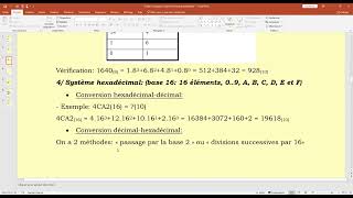 Chapitre1 Système de numération et codage de linformation [upl. by Arammat984]