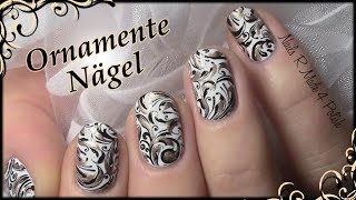 Elegante Ornament Nägel  Schickes Nageldesign  Elegant Wedding Nailart [upl. by Gunar]