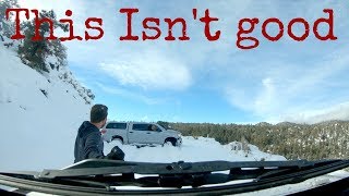 Toyota Tundra Stuck On a Snowy Shelf Road [upl. by Eirehs808]