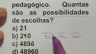 Questões de Análise Combinatória [upl. by Yelnik]