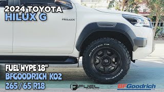 Fuel Hype 18quot wrapped with BFGoodrich ko2 26565 R18 on 2024 Toyota Hilux G  RNH Tire Supply [upl. by Ainelec]