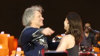 Bon Jovi  Bed Of Roses Live at Wembley London 2019 GIRL ON STAGE [upl. by Anibla]