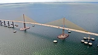 Sunshine Skyway Bridge Drive Over Roof Cam Tampa Bay Florida [upl. by Winshell665]