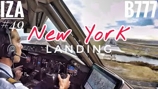 B777 LANDING New York JFK  Cockpit View  ATC amp Crew Communications [upl. by Atihana]