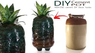 How to make flower pot  Home made pot  cement diy  cement craft ideas  Home decor ideas [upl. by Sedaiuqlem]