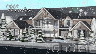 Bloxburg  realistic winter chalet speedbuild [upl. by Dor]