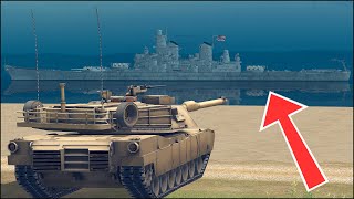 M1 ABRAMS TANK vs BATTLESHIP  WHAT REALLY HAPPENS [upl. by Jerald]