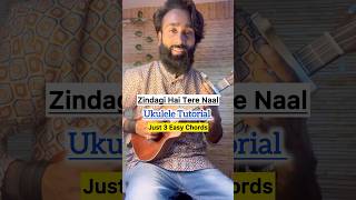 Play this song on 3 Easy ukulele chord  Zindagi hai tere naal  Ukulele tutorial shorts [upl. by Betsey]