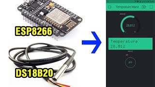 DS18B20 giao tiếp ESP8266 NodeMCU hiển thị nhiệt độ trên điện thoại AndroidiOS Blynk [upl. by Besnard456]