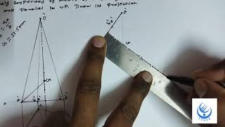 Projection of solids Pentagonal pyramid Freely suspended [upl. by Odlavso]