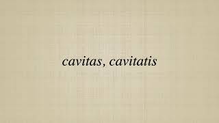 cavitas cavitatis [upl. by Jeanelle]