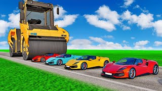 HOW to STOP THE BIGGEST ROAD ROLLER IN THE WORLD in BeamNGdrive [upl. by Tezzil]