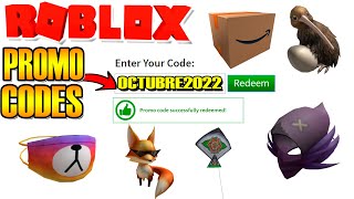 PROMOCODES DE ROBLOX OCTUBRE 2022 ACCESORIOS GRATIS ✅ [upl. by Cavil]