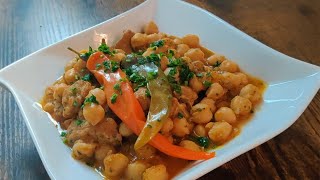 Chickpeas with meat stew such a warm dish have never eaten [upl. by Aisetra]