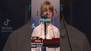 Negus Spelling Bee Reaction 🤣 shorts viral trending shortsyoutube podcast memes funny [upl. by Vokaay295]