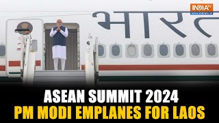 PM Modi emplanes for Laos to attend ASEAN Summit in Vientiane Laos [upl. by Alysia]