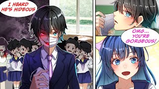 Manga Dub Everyone thinks the introvert boy is ugly but a pretty girl sees his face RomCom [upl. by Auqkinahs]