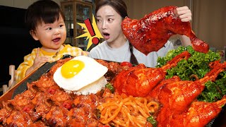 집코바에 푹 빠짐 😍 집에서 만드는 바베큐 치킨 amp 우동사리에 밥까지 먹방 Korean Style BBQ Chicken Mukbang ASMR Ssoyoung [upl. by Aidnama]