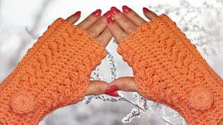 Mitaines AU CROCHET crochetlovers crochettutorial [upl. by Ardme]