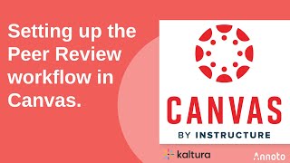 Peer Review workflow using Annoto and Kaltura in Canvas [upl. by Nelubez]