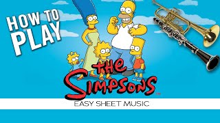 Clarinet Trumpet quotThe Simpsonsquot EASY Sheet Music [upl. by Ahsekar236]