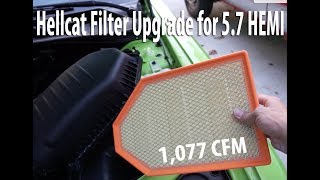 Hellcat air filter in 57 HEMI Challenger 2015  2016  2017 [upl. by Phares]