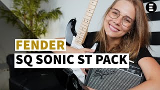 Pack Guitarra Elétrica e Combo Fender Squier Sonic Stratocaster  EGITANApt [upl. by Nonnairb]