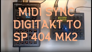 How to Midi Sync the Elektron Digitakt to the Roland Sp404 mk2 [upl. by Wehtta]