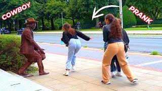 cowboyprank in GermanyFunny Reactions of Living Statue [upl. by Alyac]