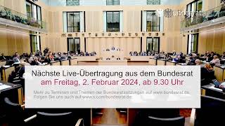 Livestream der 1040 Sitzung des Bundesrates [upl. by Afra]