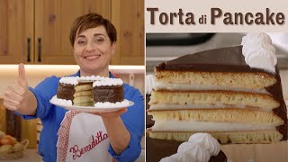 TORTA DI PANCAKE AL CIOCCOLATO di Benedetta Rossi  Ricetta TV Fatto in Casa per Voi [upl. by Kellda]