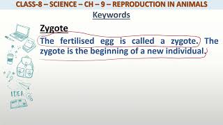 Definition of Zygote for class 8 science [upl. by Hagan]