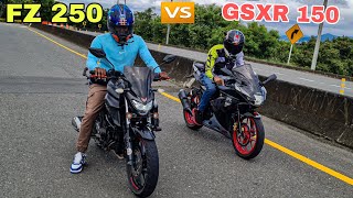 SUZUKI GSXR 150 VS YAMAHA FZ25 😱🔥DRAG RACE [upl. by Fuld711]