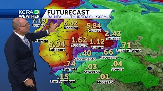 Northern California Forecast Midweek rainfall will vary heavily by location [upl. by Hutchison521]