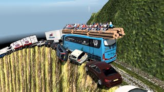 Surviving the Narrowest Road Ever  Bus amp Car Collision at a Stee  Euro Truck Simulator 2 [upl. by Nomzed]