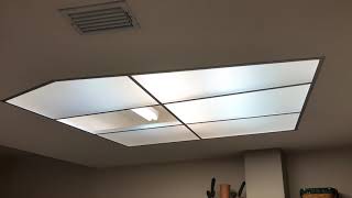 Cutting Plaskolite OPTIX fluorescent light panels [upl. by Norword846]