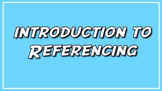 Intro to referencing V1 [upl. by Alil]