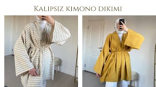 KALIPSIZ KİMONO KESİMİ VE DİKİMİ [upl. by Hendry]