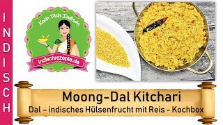 Moong Dal  indisches Hülsenfrucht Linsengericht mit Reis  Indische Kochbox Rezepte [upl. by Nathan]