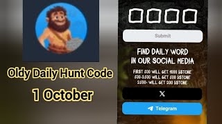 Oldy Daily Hunt Code Today 1 October SatosiBot [upl. by Findlay]