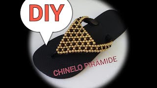 DIY CHINELO DE PÉROLAS PIRÂMIDE [upl. by Nirrad]